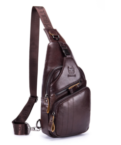 BULLCAPTAIN Leather chest bag for men casual messenger bags xb105
