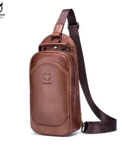 BULLCAPTAIN Leather Messenger Shoulder Bag Men's Chest bag xb06