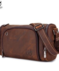 BULLCAPTAIN Crazy Horse Leather Men's Shoulder Bag djb01H