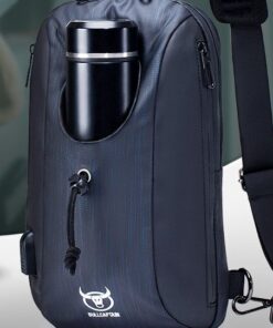 BULLCAPTAIN Men's USB Rechargeable Chest Backpack Waterproof Short Trip 0113
