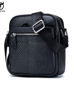BULLCAPTAIN Men's Shoulder Bag Leather Crossbody Bags DJB010
