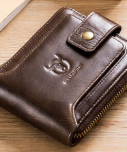 BULLCAPTAIN men's Leather Rfid Multifunction Storage Coin Wallet QB 231