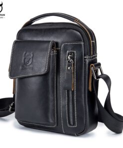BULLCAPTAIN Men's Messenger Leather Shoulder Bag Mobile 6.5'' Phone 037