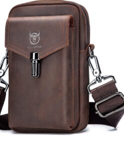 BULLCAPTAIN Crazy Horse Leather Men's Waist Bags