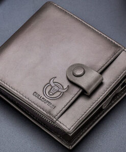 BULLCAPTAIN Leather Men's Wallet Coin Purse Small Wallet 038H