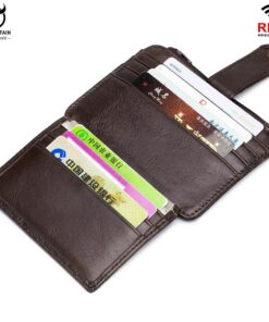 BULLCAPTAIN Leather RFID Blocking zipper card holder Credit Cart Wallet KB 000