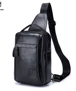 BULLCAPTAIN leather men's chest bags multifunctional bag xb120