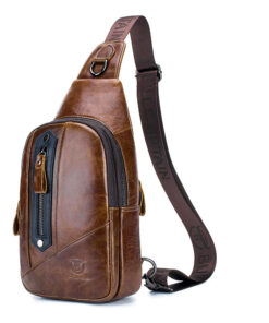 BULLCAPTAIN Leather men's chest bags casual messenger bag's xb126