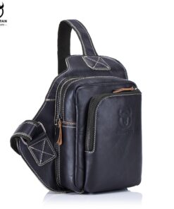 BULLCAPTAIN Men's Chest Bag Soft Leather xb013