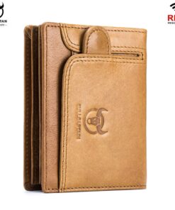 BULLCAPTAIN Men's RFID Blocking Personality Leather Wallets QB 037