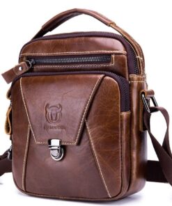 BULLCAPTAIN Men's Shoulder Diagonal Shoulder Layer Leather Business Bag djb041