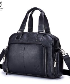 BULLCAPTAIN Men's leather briefcase shoulder messenger handbag gwb047