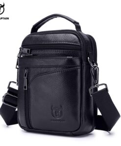 BULLCAPTAIN Men Bag Leather Crossbody Shoulder Bag Small Business djb222