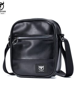 BULLCAPTAIN Men's Small Shoulder Bag Casual Waterproof Pu Leather Bages djb311