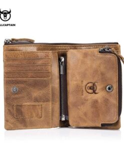 BULLCAPTAIN leather men's wallet short purse RFID w013