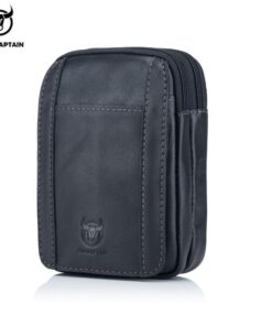 BULLCAPTAIN leather men's casual cowhide hook waist bag