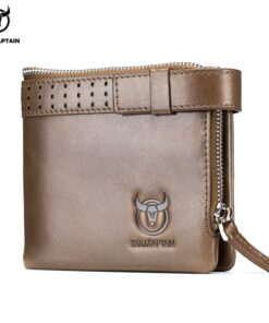 BULLCAPTAIN leather men's wallets compact mini card holders QB 059