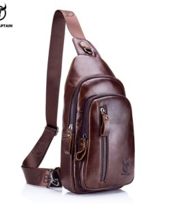 BULLCAPTAIN men's leather Casual Leather Chest Bag xb100
