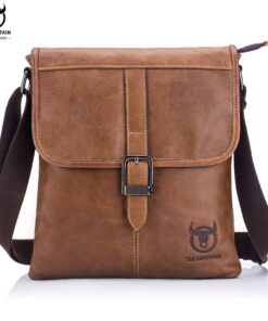 BULLCAPTAIN men's leather shoulder slung casual sports outdoor bag 034
