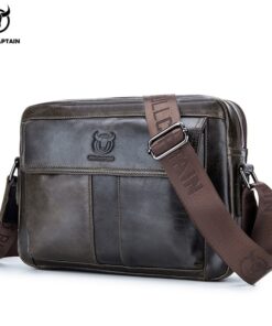 BULLCAPTAIN leather shoulder bags men's briefcase large capacity casual handbag's djb035