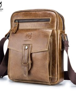 BULLCAPTAIN retro leather Messenger bag casual shoulder bags 053