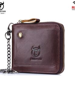 Bullcaptain Cowhide Leather Men Wallet Coin Purse Small Card Holder QB 022
