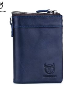 Bullcaptain Vintage Leather Buckle Wallet RFID Holder qb 050